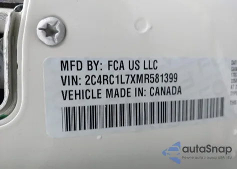 2021 Chrysler Pacifica Hybrid Touring L из США, поврежденный, VIN 2C4RC1L7XMR581399
